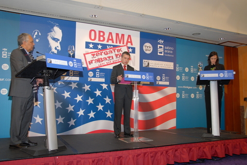 Foto: Intervencin de  Iigo Urkullu en la rueda de prensa sobre el xito de Obama 